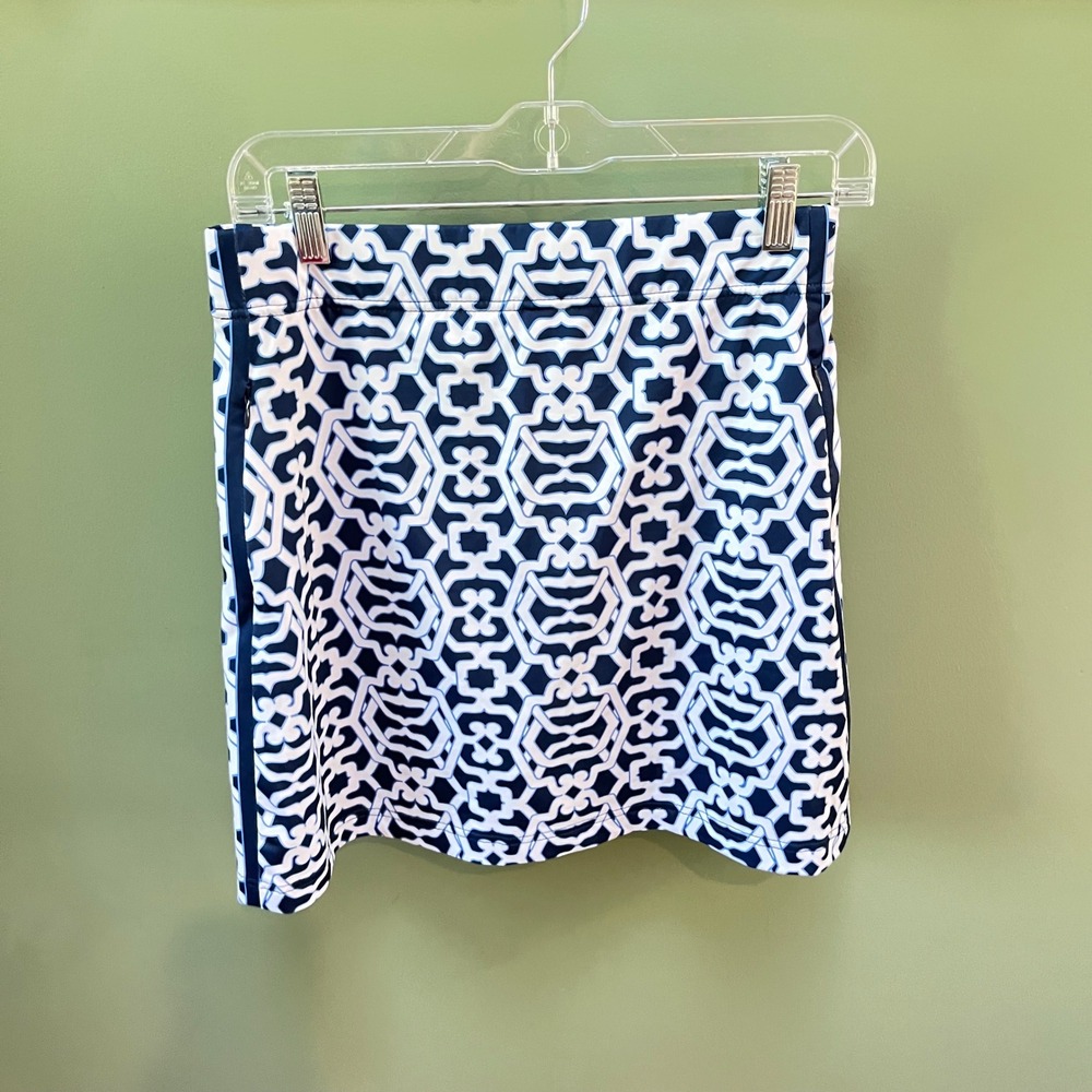 Gretchen Scott Skort Blue White Geo Pattern Athletic Golf Tennis Small
